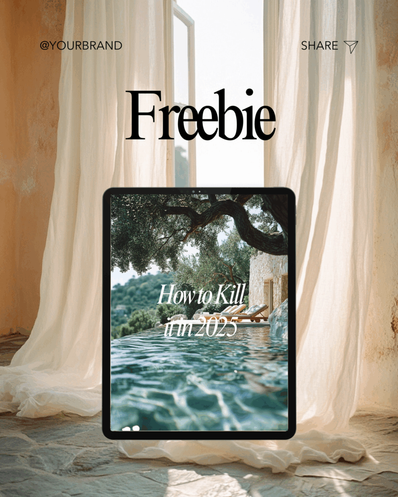 Instagram post ideas for entrepreneurs in the Cielo Blu Canva Template Pack: Bright, travel-inspired layouts for lifestyle brands.